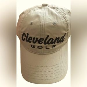 Cleveland Golf Hat Beige Strapback Tour Golf Cap Structured Crown OS